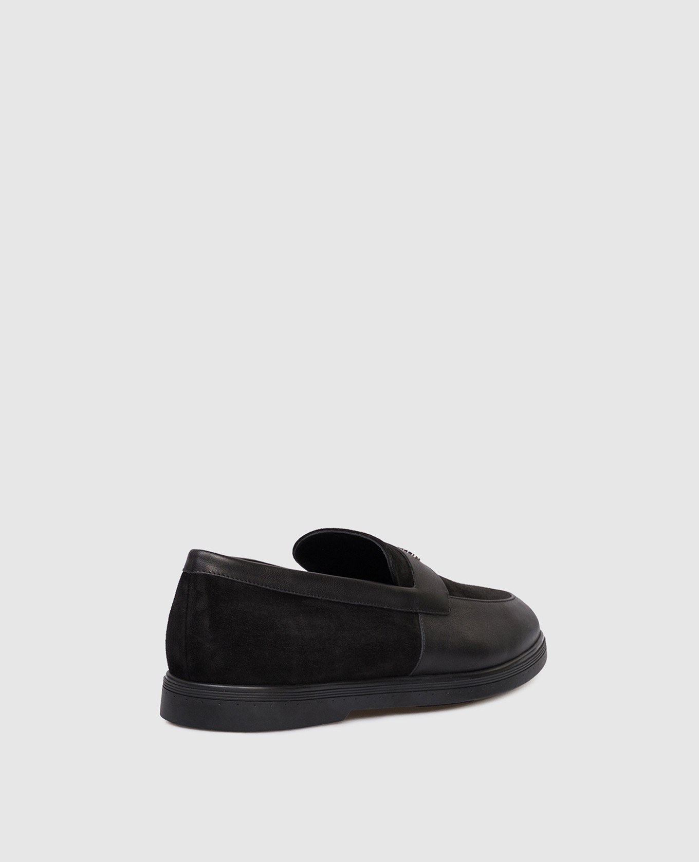 

Black suede loafers with logo Stefano Ricci