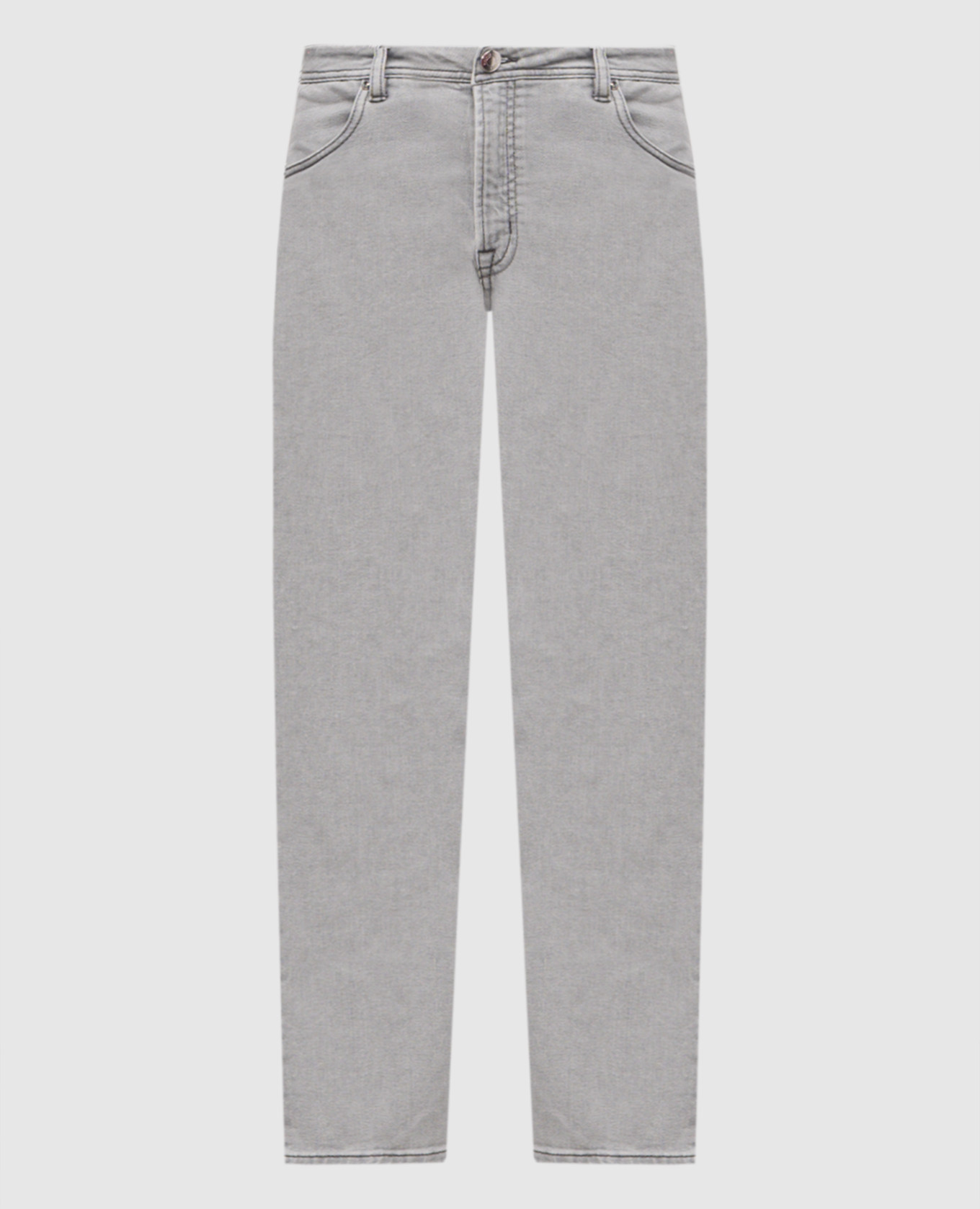 Grey jeans with logo patch Peserico