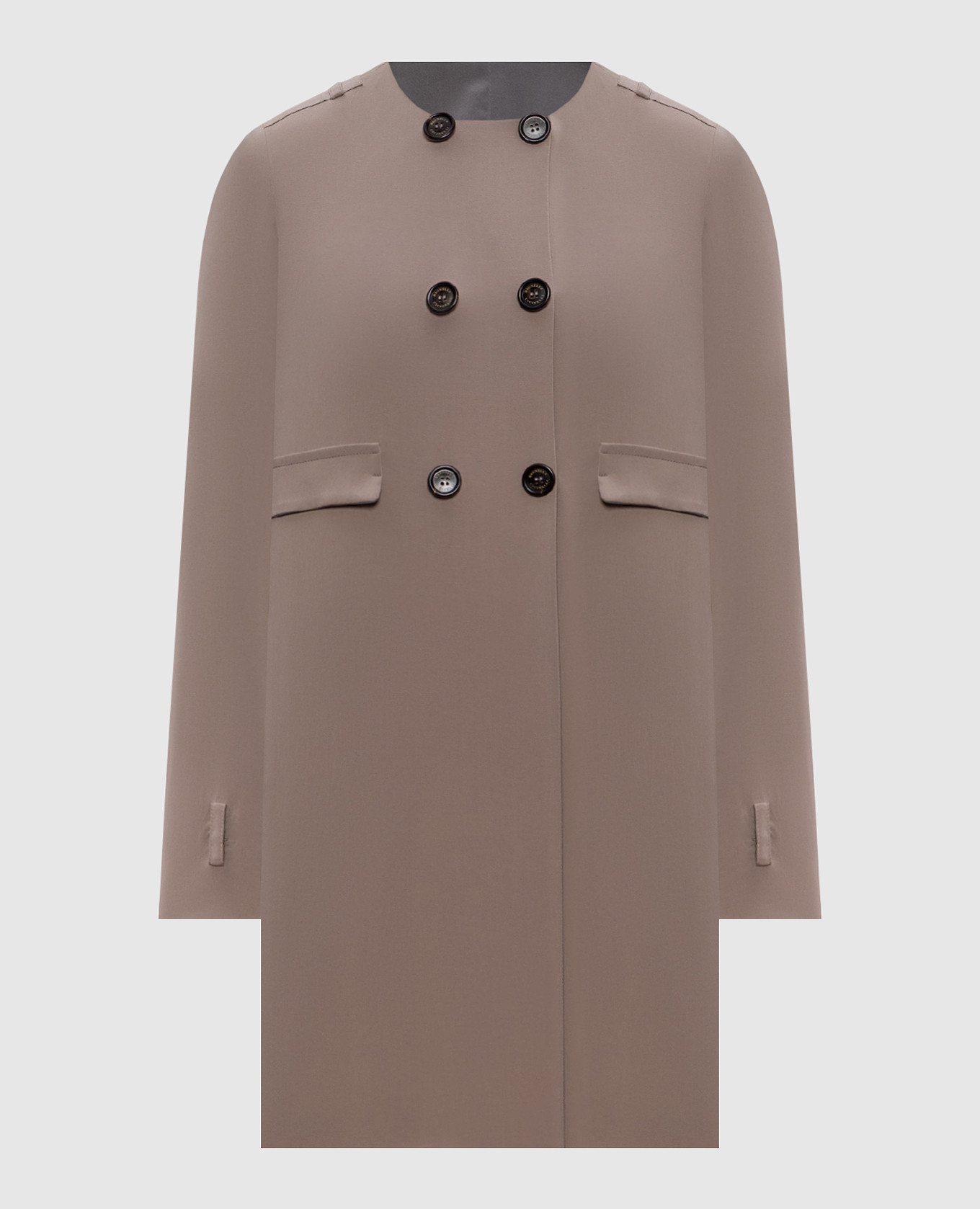 

Reversible double-breasted silk trench coat Brunello Cucinelli, Beige