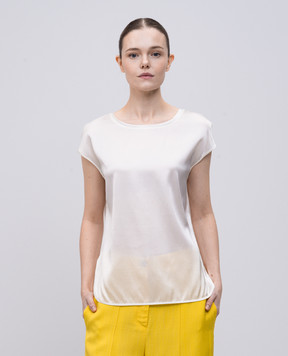 Solotre White silk top M1D0127