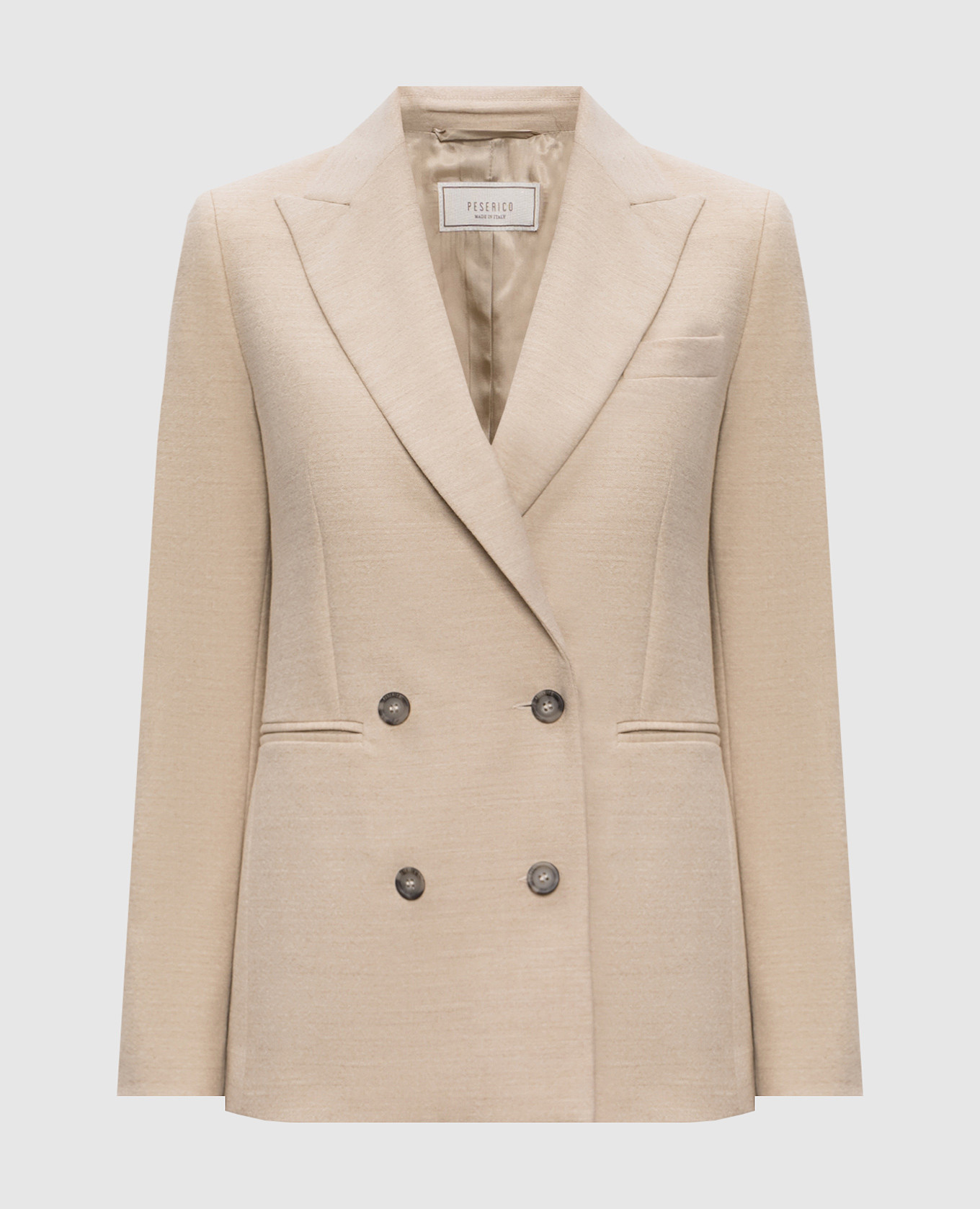 

Beige double-breasted wool jacket Peserico