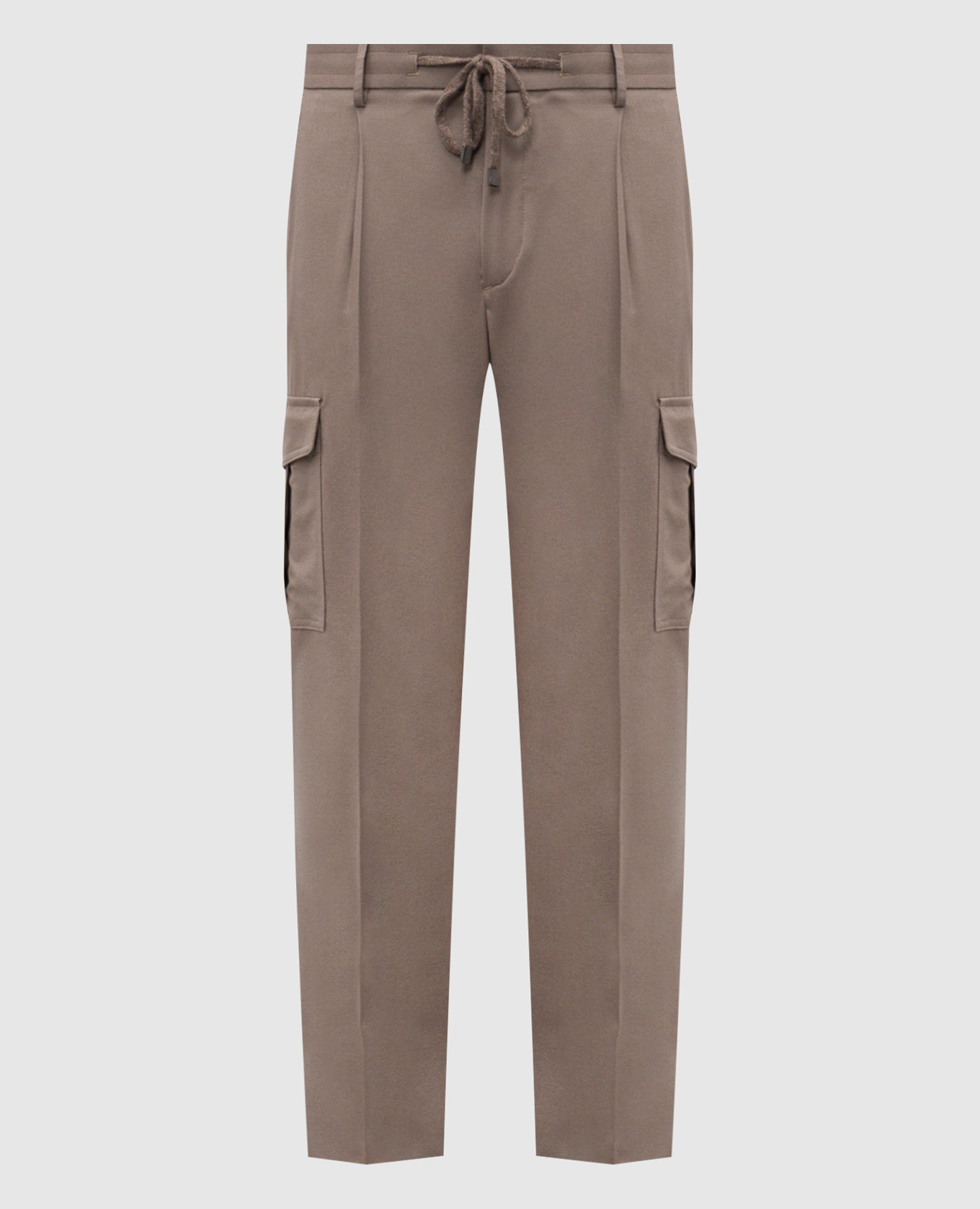 Beige wool cargo pants Peserico