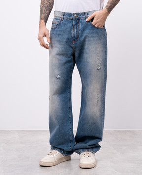 Balmain Blue jeans with holes EH1ML155DF44