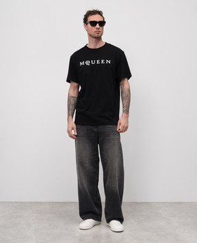 Alexander McQueen Black T-shirt with logo 828420QTADD