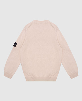 Stone Island Children's beige sweater with removable logo patch K1S165100010S00D31012