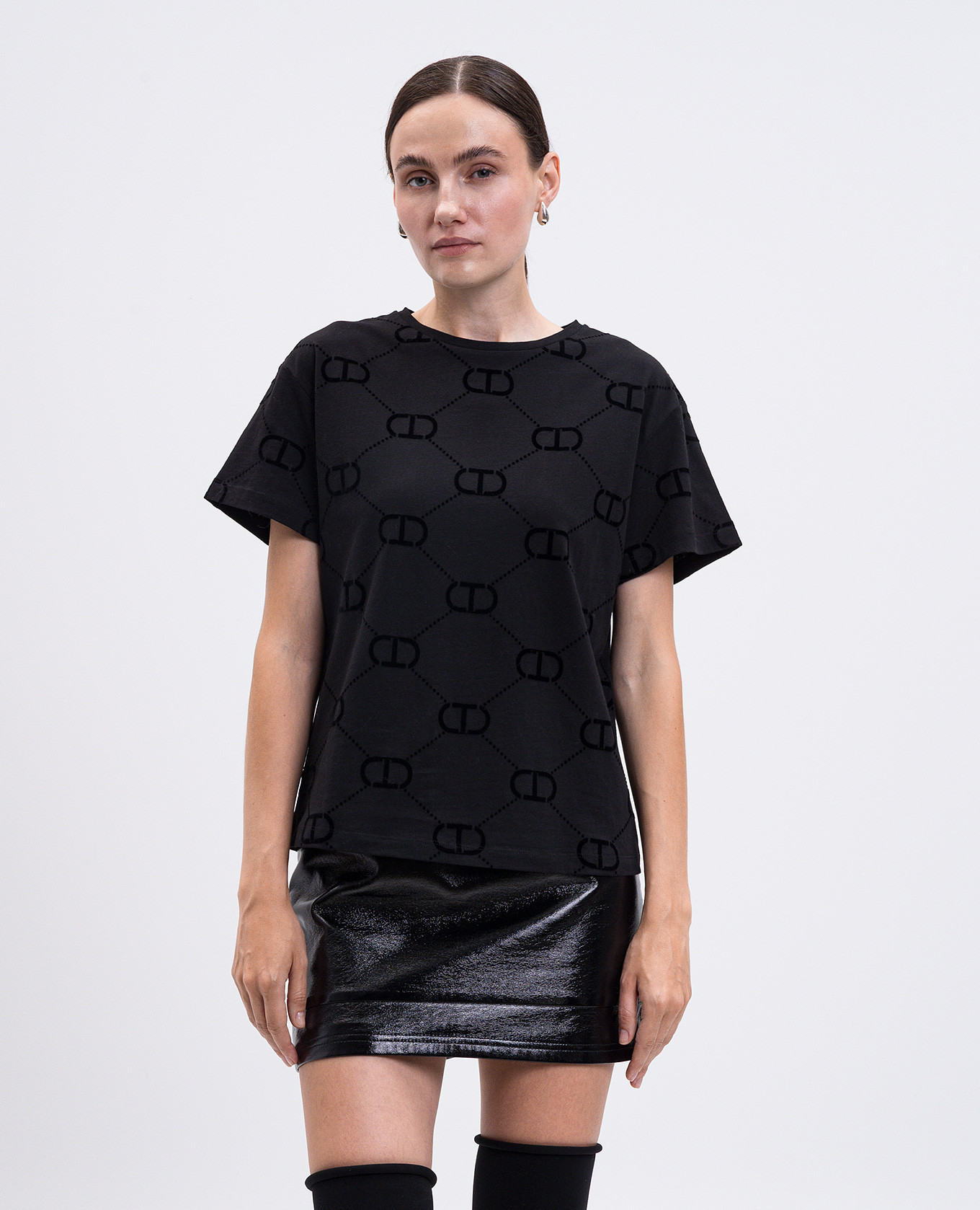 

Black T-shirt with logo Twinset
