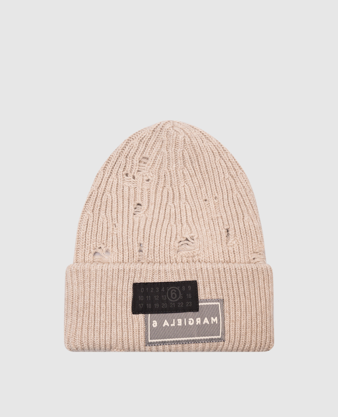

Beige wool hat with logo Maison Margiela MM6