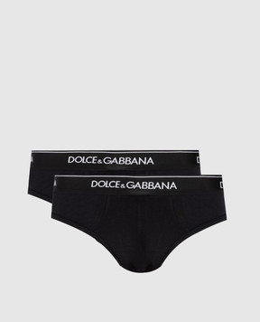 Dolce&Gabbana Set of black briefs with logo M9C03JONN95