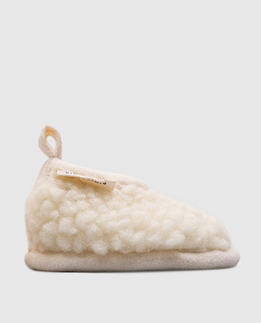 Binibamba Children's white merino wool booties BOOTIES