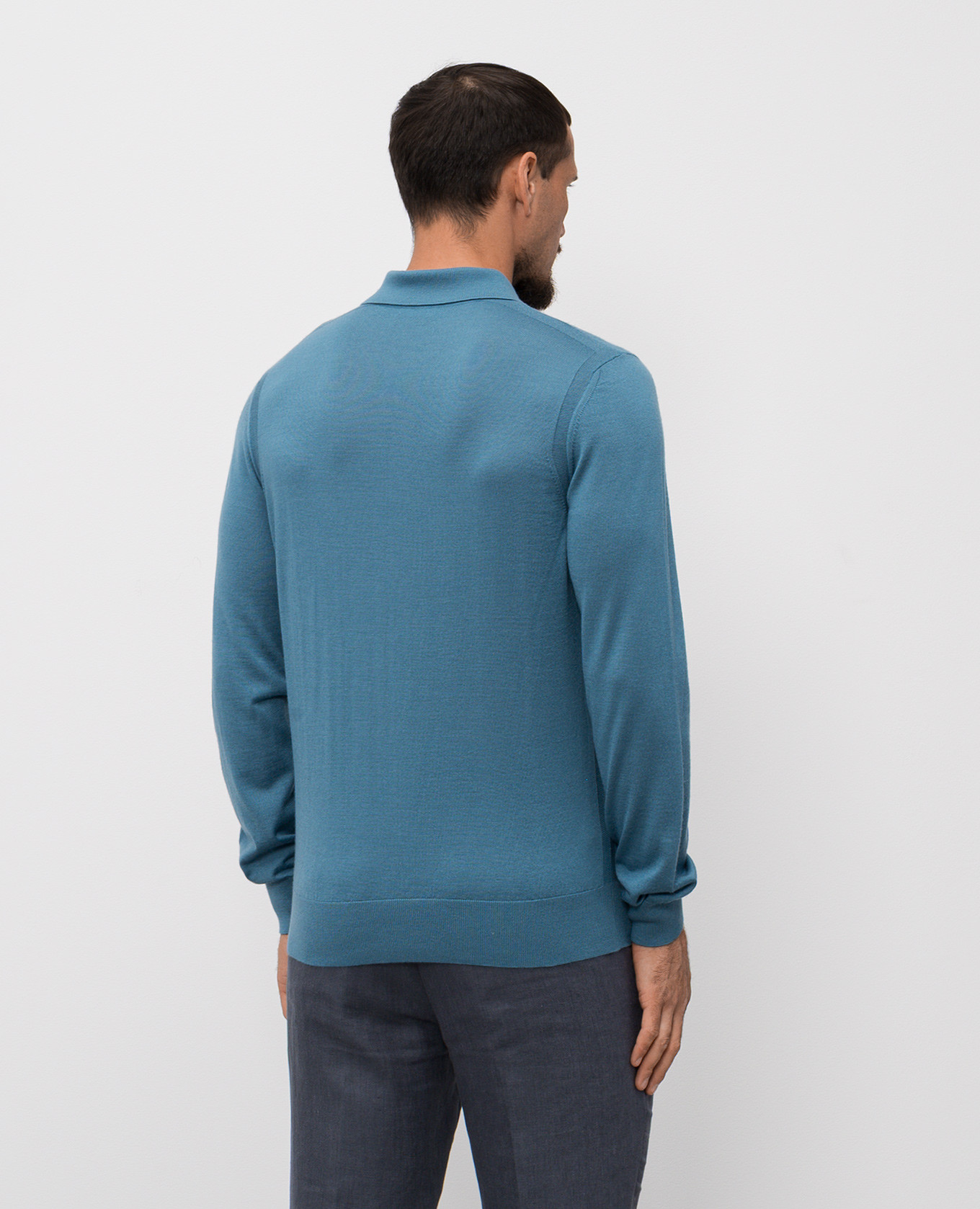 

Blue cashmere and silk polo shirt Stefano Ricci, Light blue