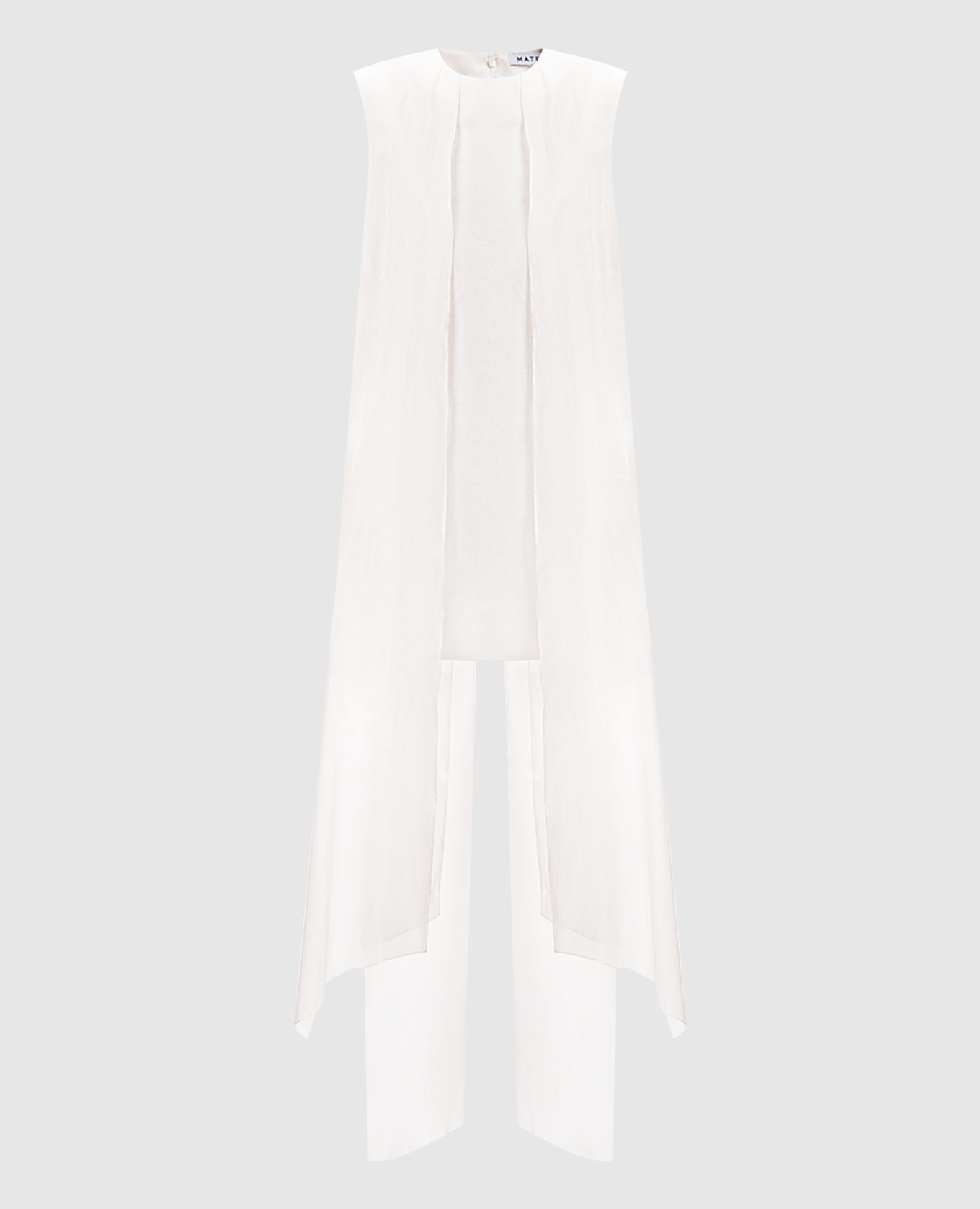 

White linen mini dress with ribbons Materiel