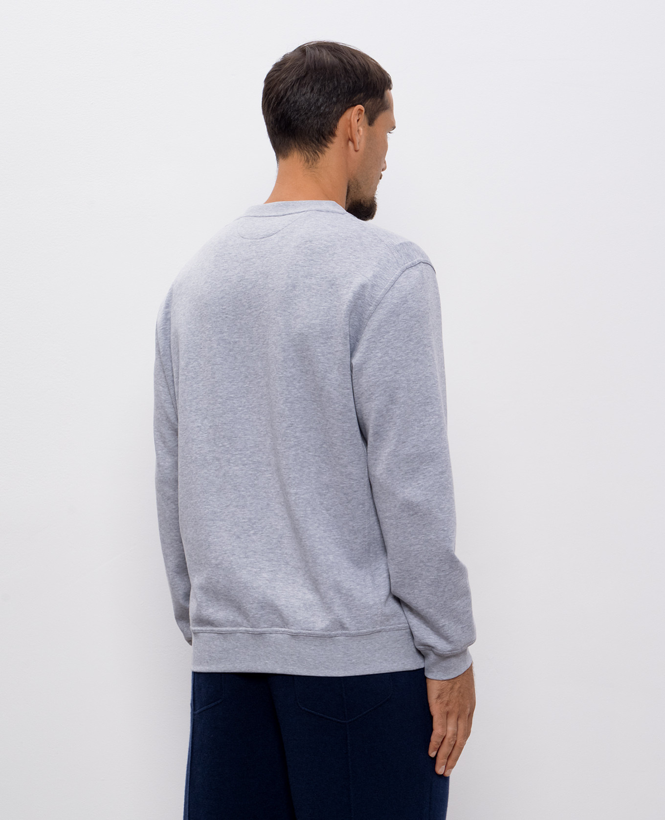 

Grey melange sweatshirt with print Brunello Cucinelli
