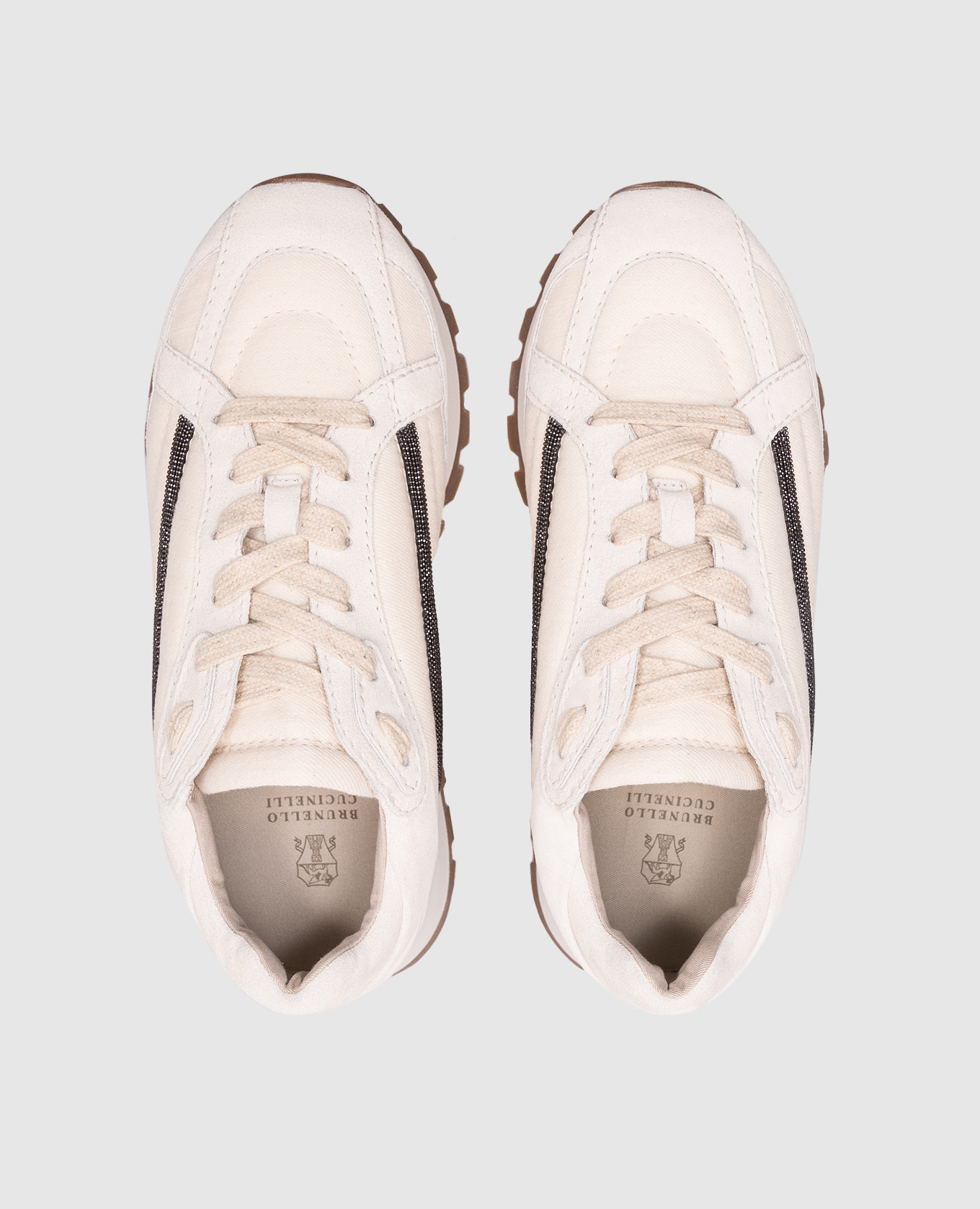 

Beige combination sneakers with a monil chain Brunello Cucinelli