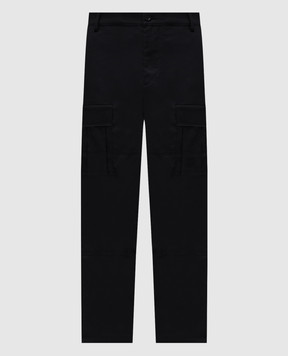 C.P. Company Metropolis Black cargo pants with logo LPA046A110407A