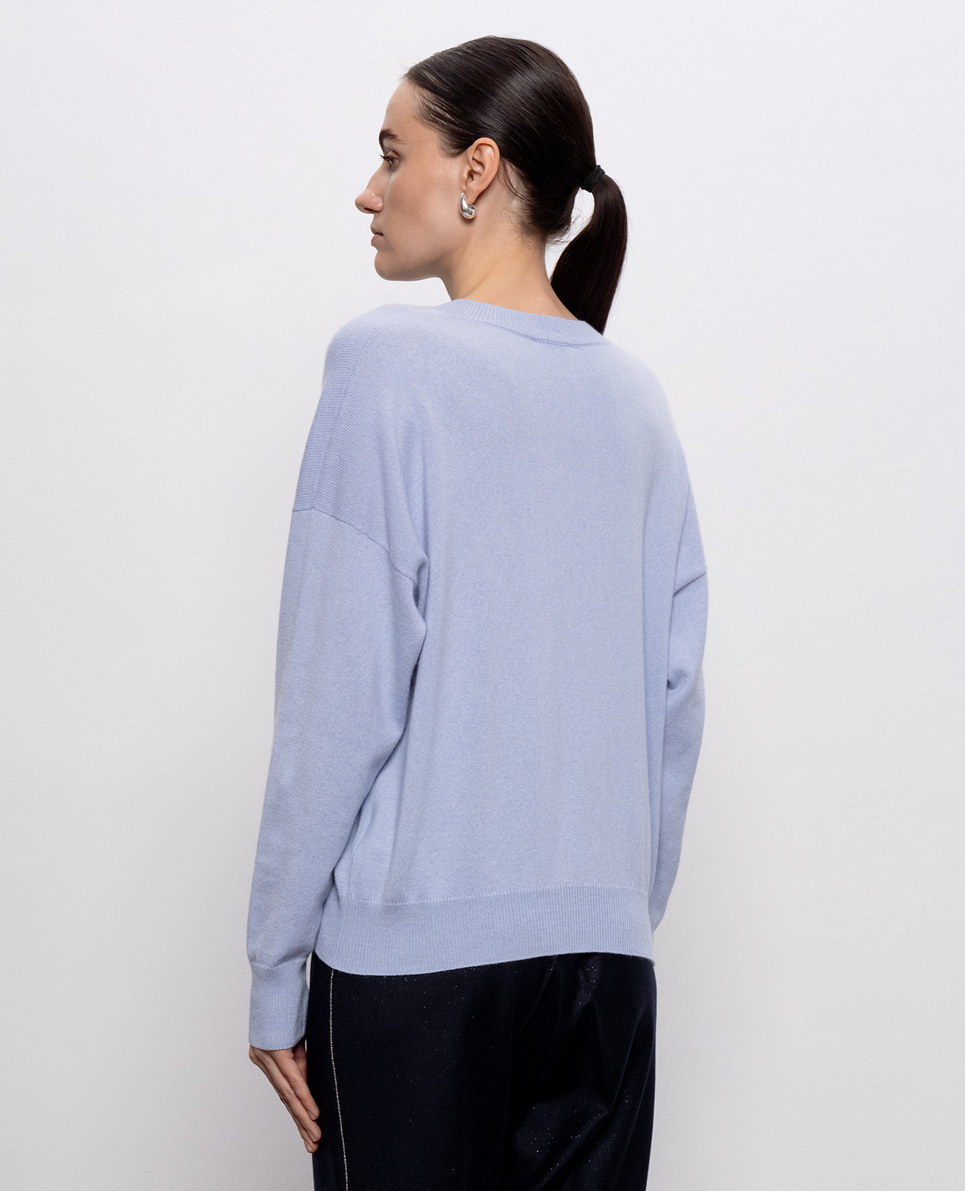 

Blue wool, silk and cashmere pullover Peserico, Light blue