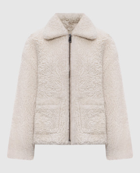 Simonetta Ravizza Beige Catalina reversible sheepskin coat F05JA351H33