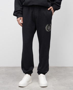Dolce&Gabbana Grey joggers with monogram logo print GP0M3TG7O3W