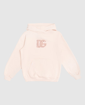 Dolce&Gabbana Children's pink hoodie with logo L5JWCHG7PKQ