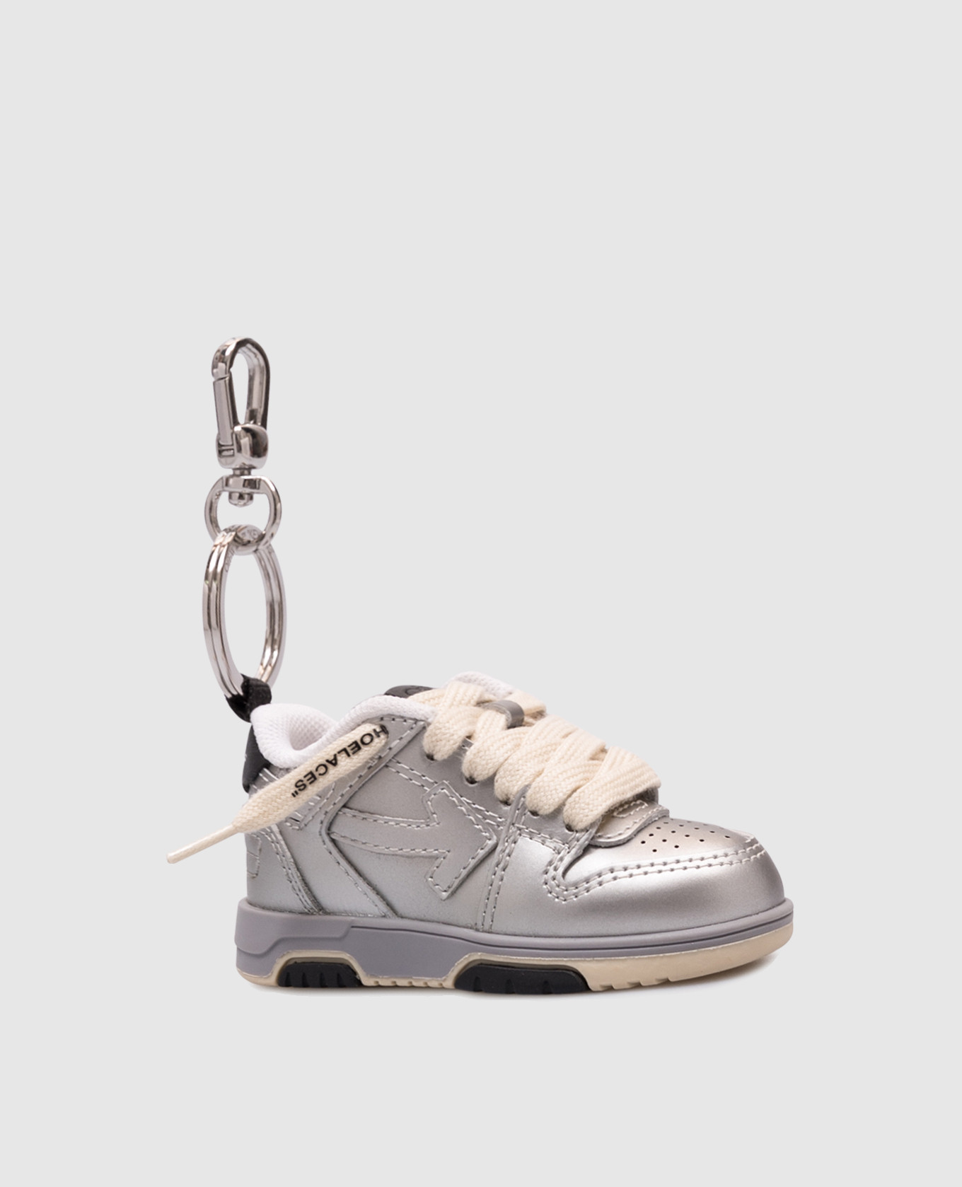 

Silver leather sneaker keychain Off-White