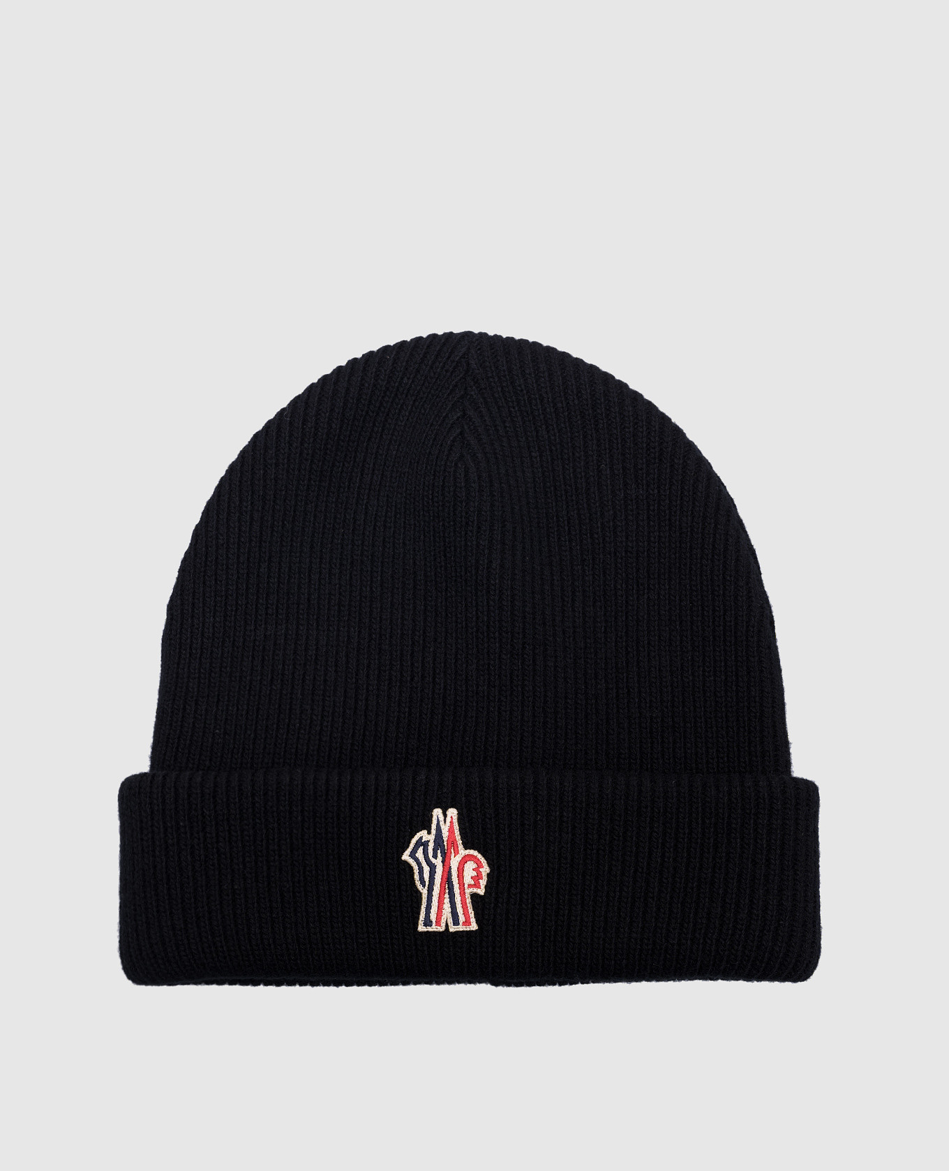 

Black wool cap with logo mongram patch Moncler Grenoble