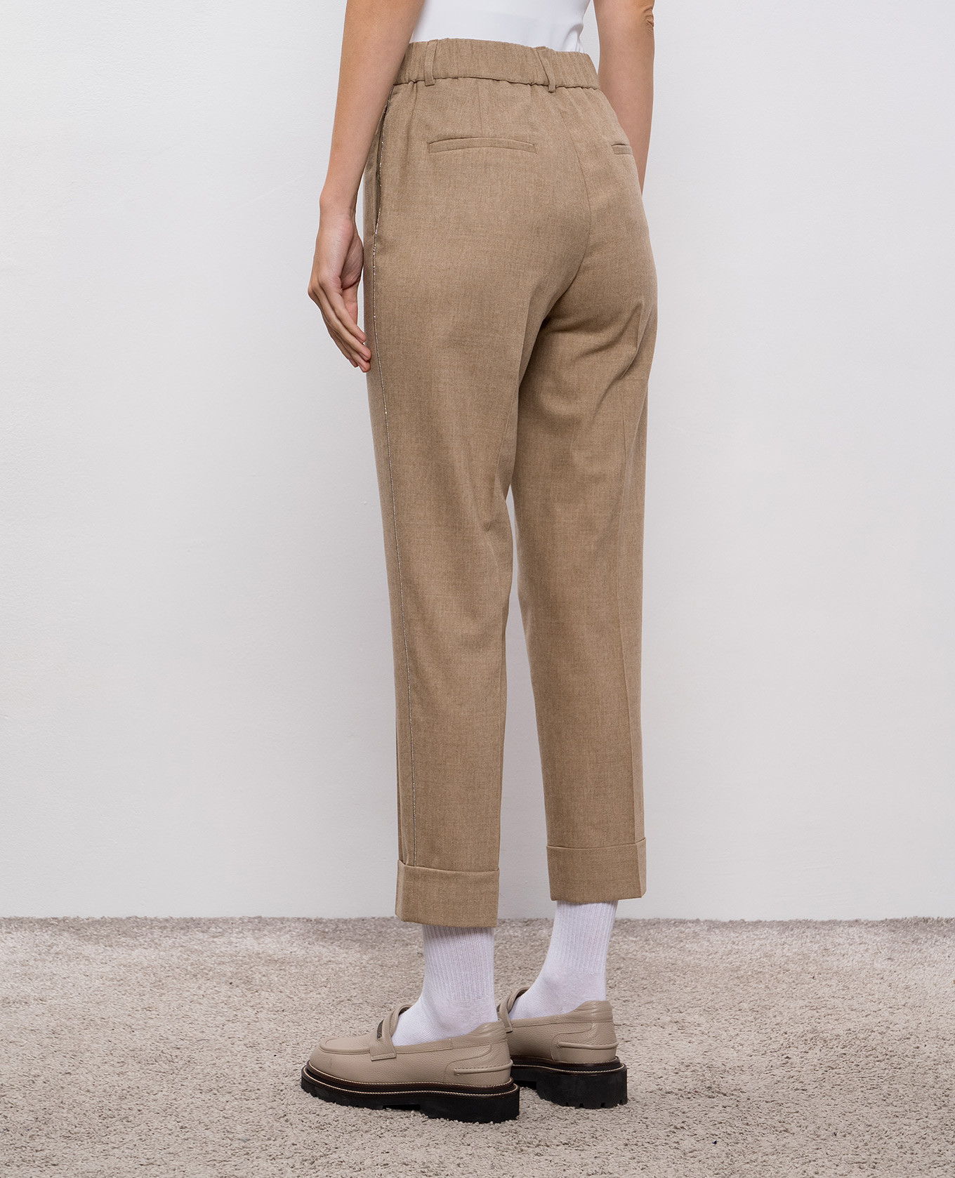 

Beige wool and cashmere pants Peserico