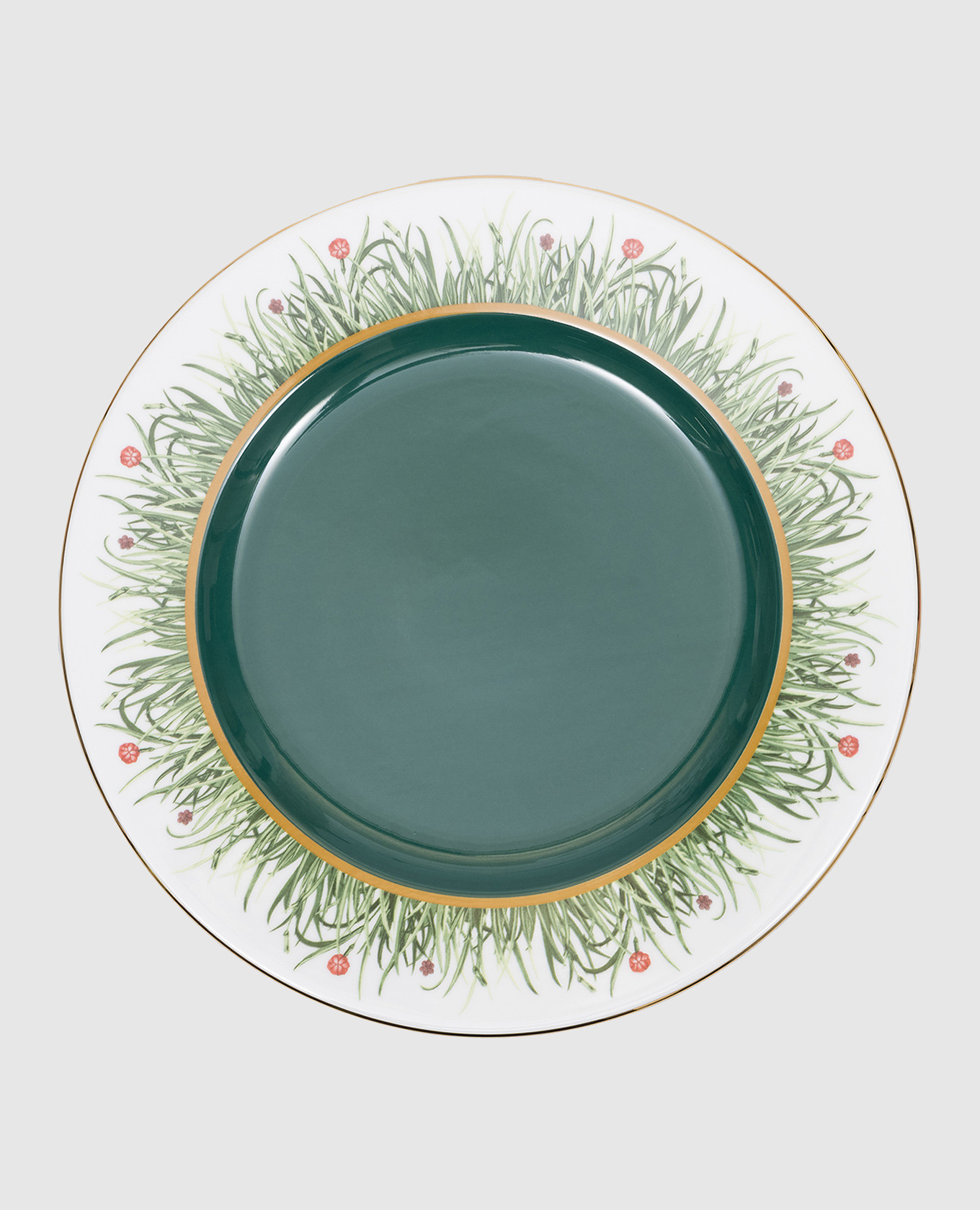 

Libellula print green porcelain dish with 18k gold plating La DoubleJ