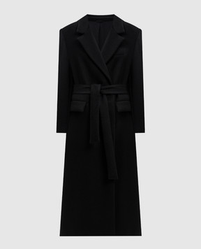 Brunello Cucinelli Black cashmere coat with monil chain MD5039891