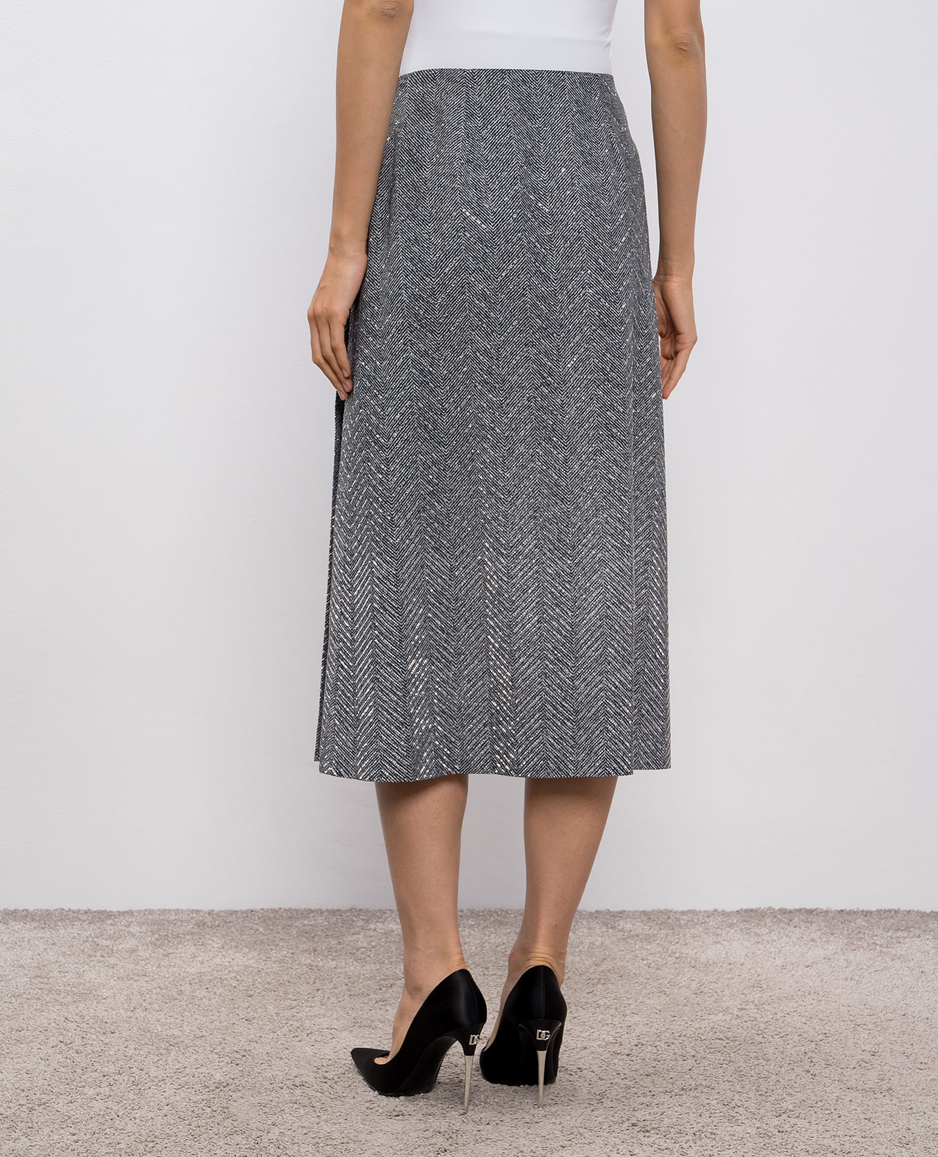 

Gray skirt with crystal pattern Ermanno Scervino, Grey