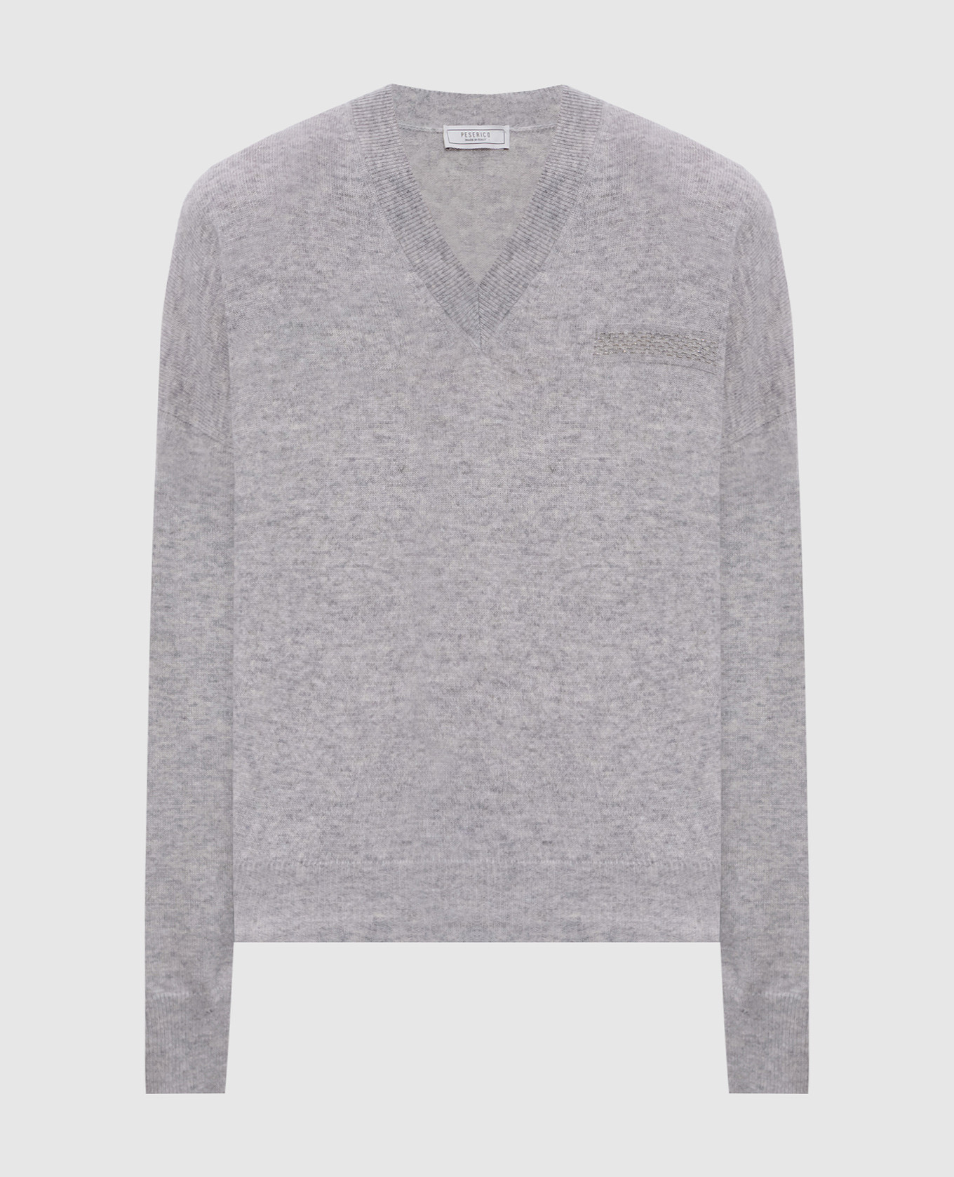 

Gray wool, silk and cashmere pullover Peserico, Grey