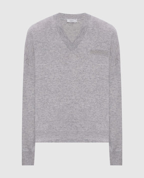 Peserico Gray wool, silk and cashmere pullover A99301F129283A