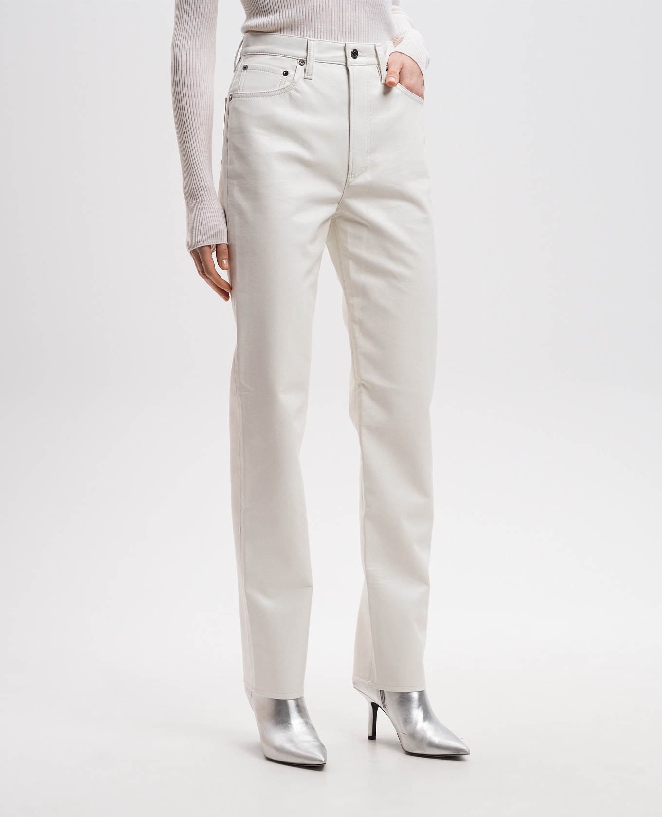 

White leather pants AGOLDE