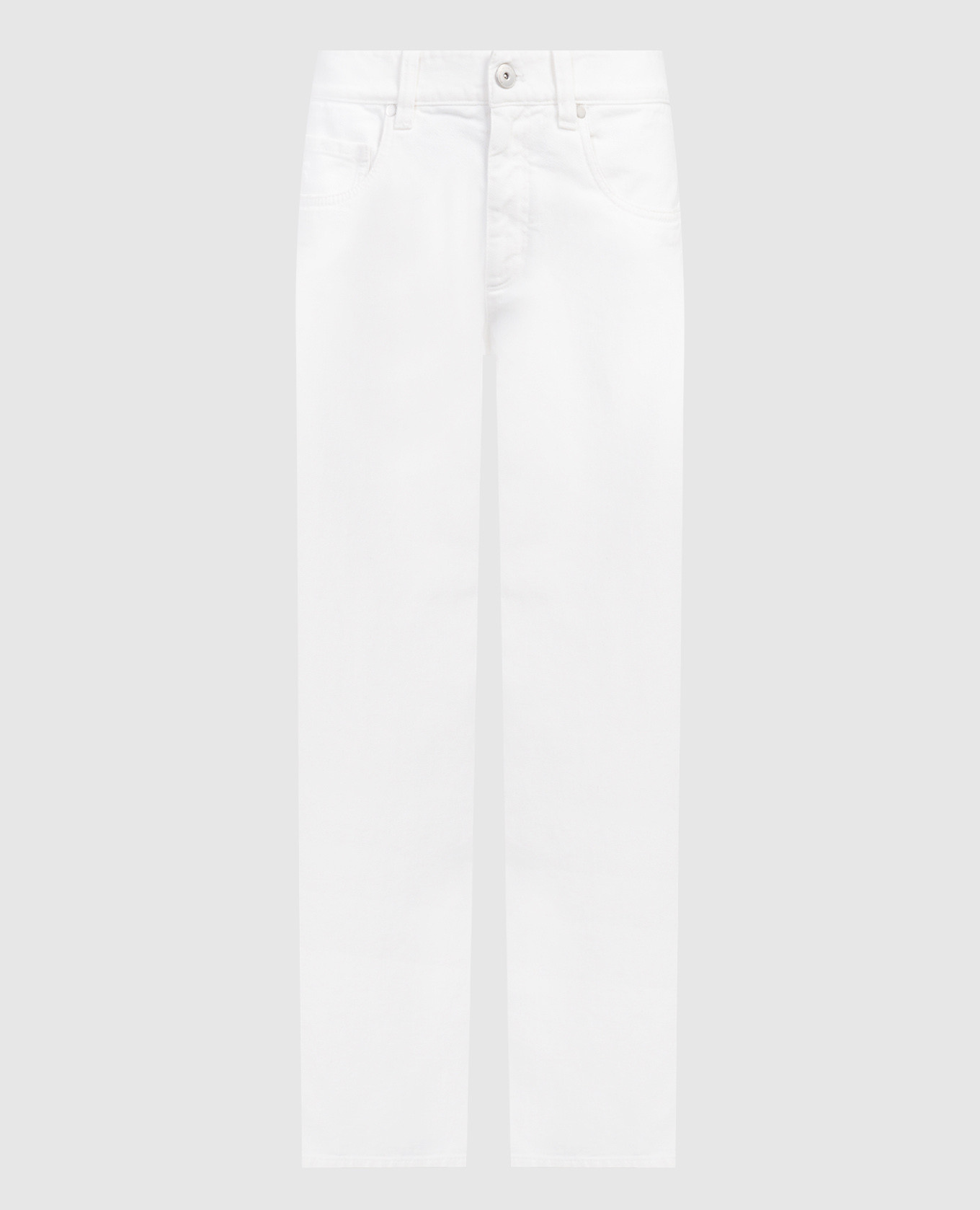 

White jeans with monil chain made of ecolathuni Brunello Cucinelli