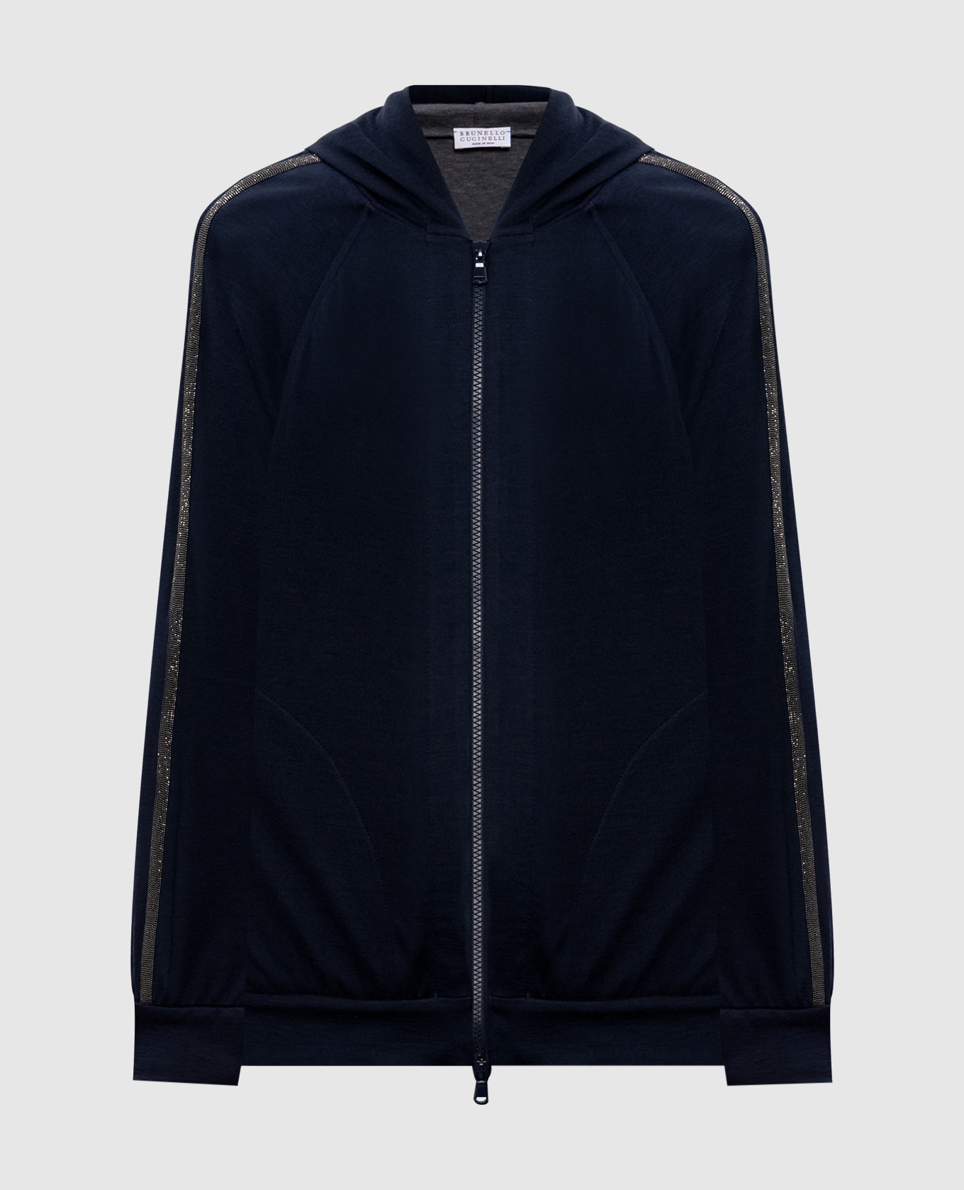 Blue Monil Chain-Lace Silk Sports Jacket Brunello Cucinelli