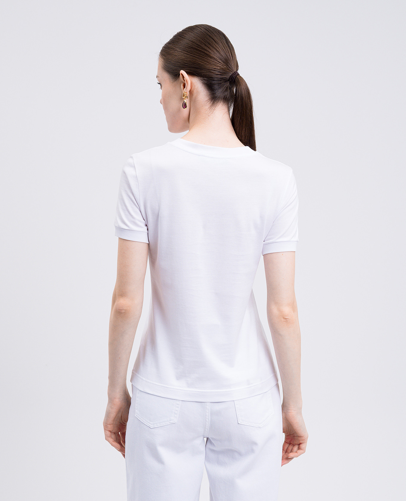 

White T-shirt with monogram logo Dolce&Gabbana