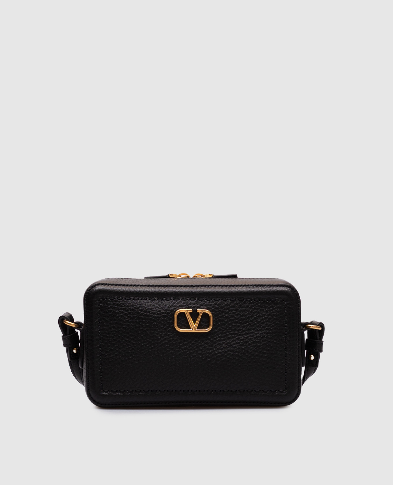 

Black leather cross-body bag ALLTIME Valentino