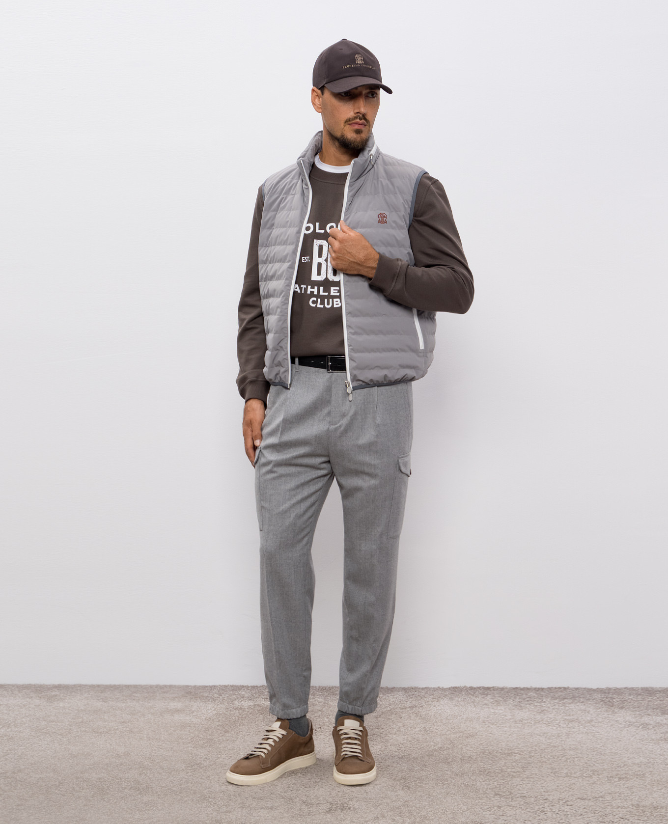 

Brown sweatshirt with print Brunello Cucinelli