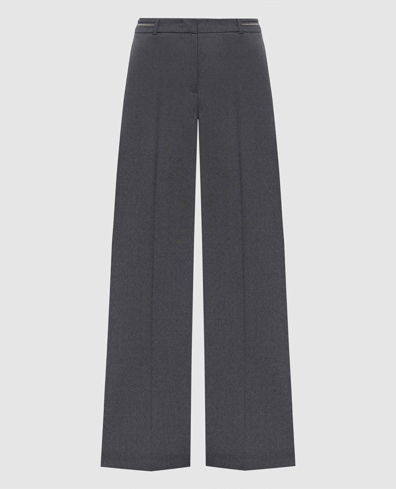 

Gray wool pants with monil chain Peserico, Grey