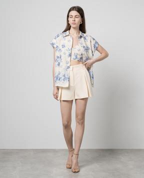 Twinset Beige shorts with linen 241TT2103