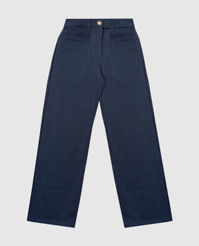 Balmain Children's blue pants with logo embroidery BX6Q70Z33031214
