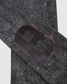 RiminiVeste Children's gray leggings with a patch 440