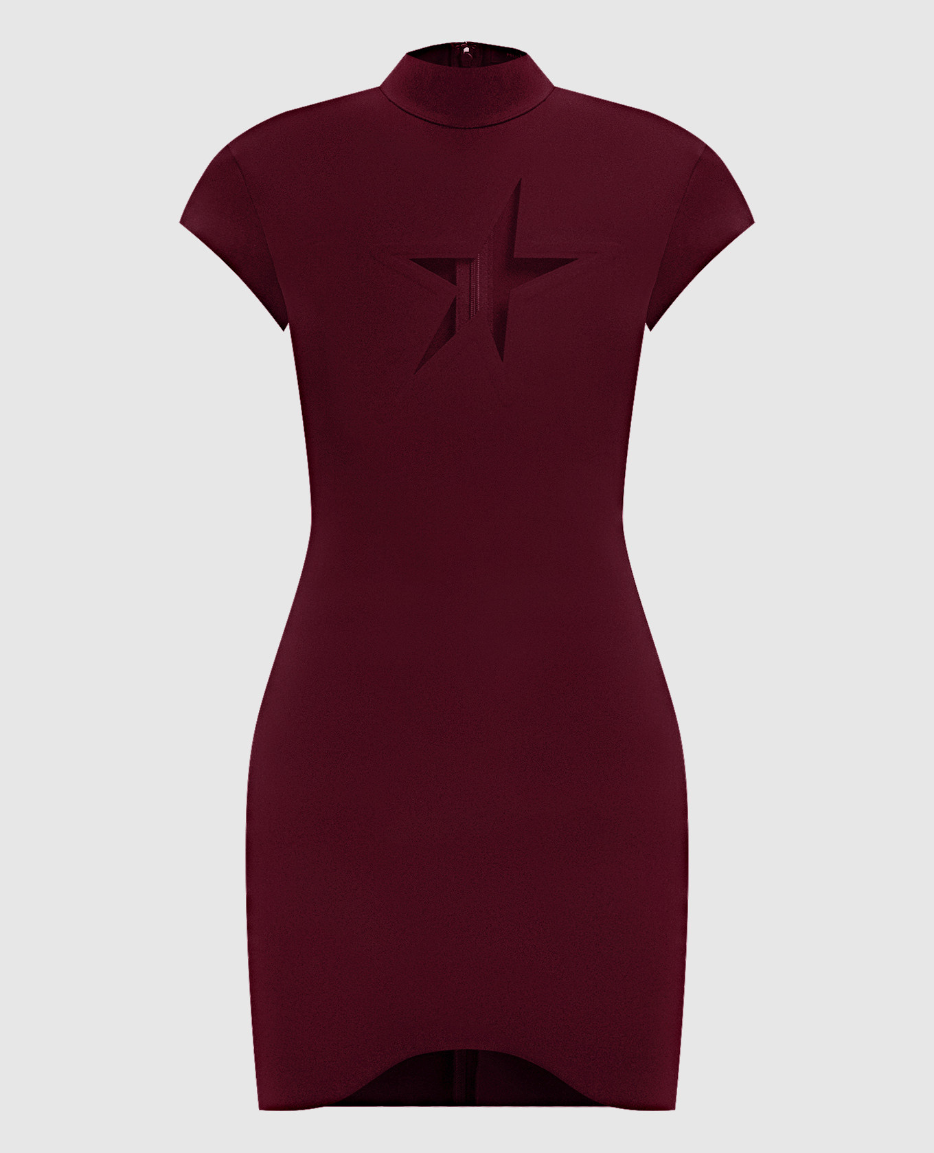 

Burgundy dress with a figured neckline Thierry Mugler, Бордовый