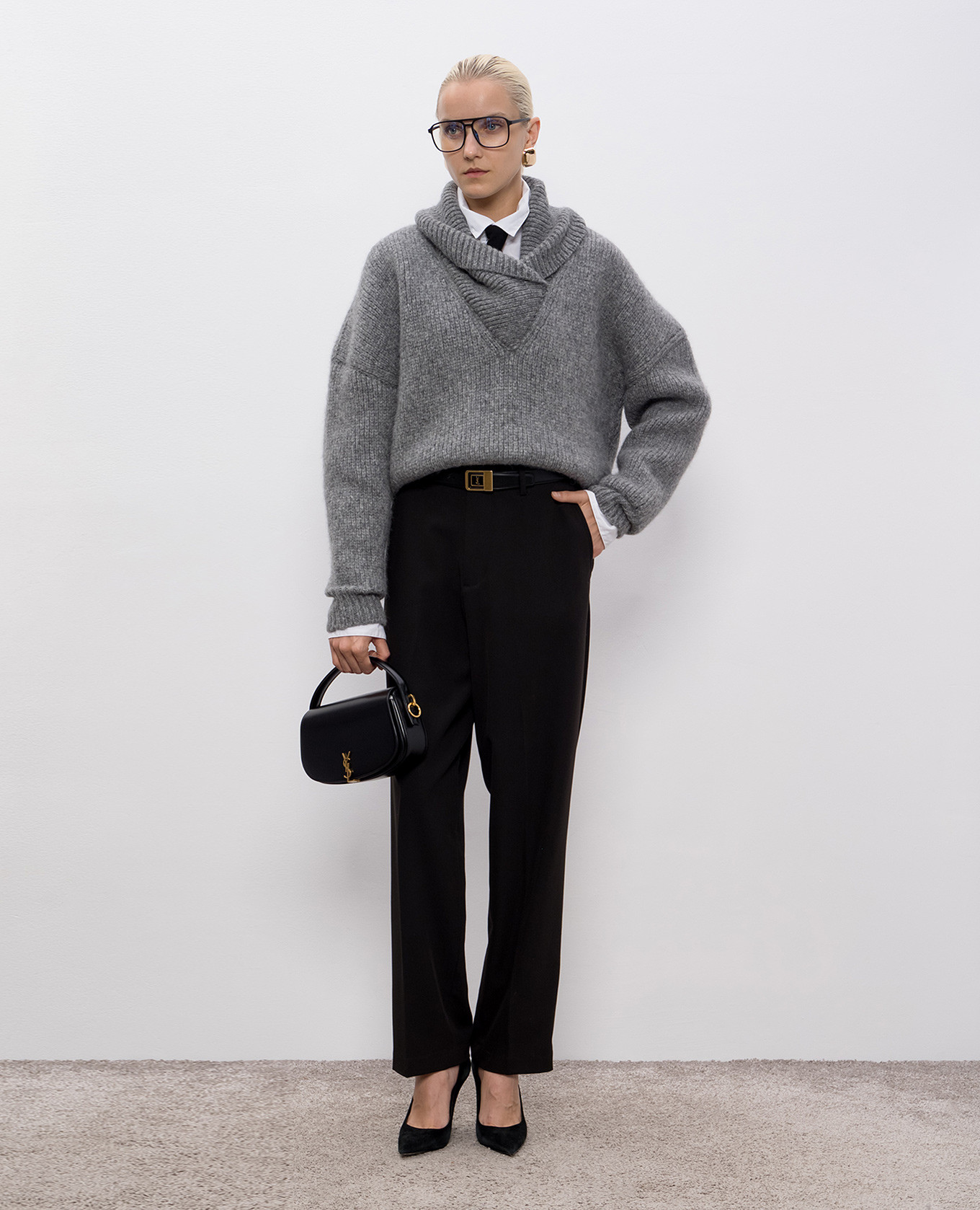 

Gray alpaca wool sweater Saint Laurent, Grey