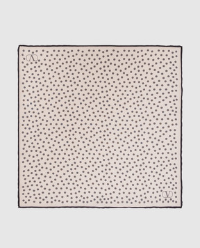 Valentino Beige scarf CHEZ VALENTINO made of polka dot silk 6W0EX002XFR