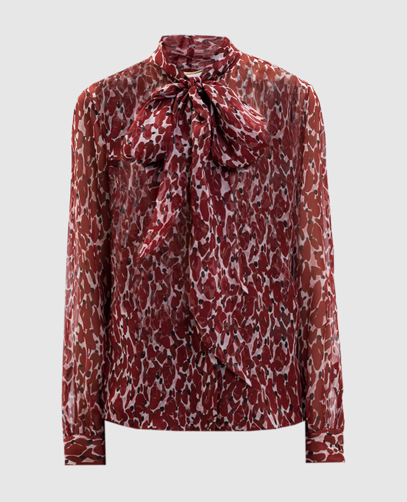 

Burgundy Lavallière silk blouse Saint Laurent
