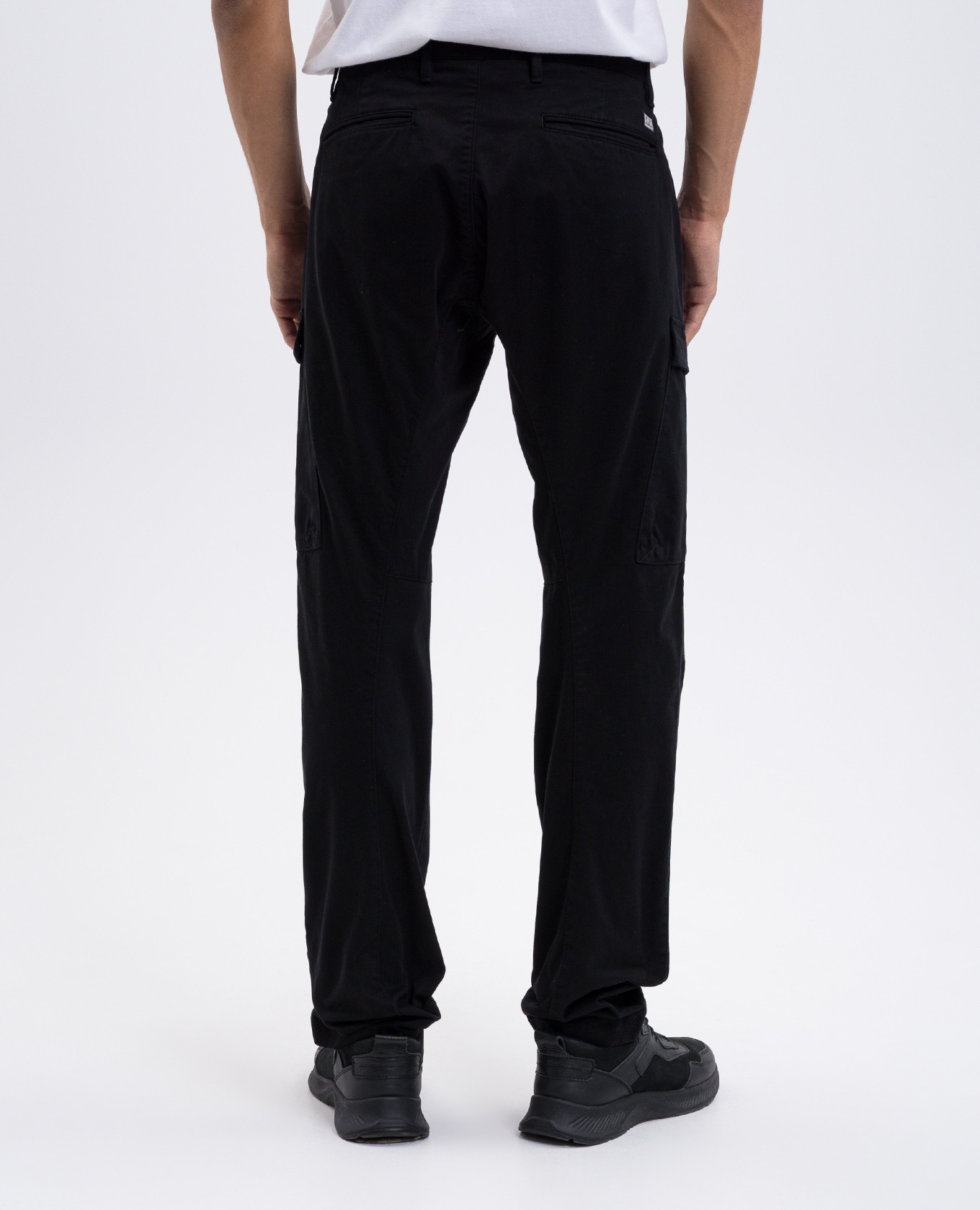 

Black cargo pants with logo patch C.P. Company