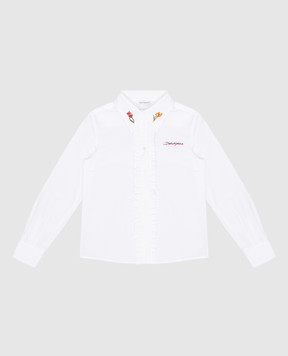 Dolce&Gabbana Children's white blouse with logo embroidery L56S14FU5WJ812+