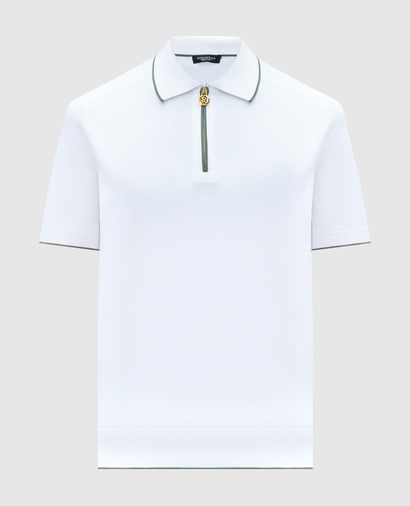 

White polo shirt with embroidered logo Stefano Ricci