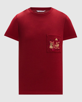 Max Mara Red NUNZIO T-shirt with monogram logo NUNZIO