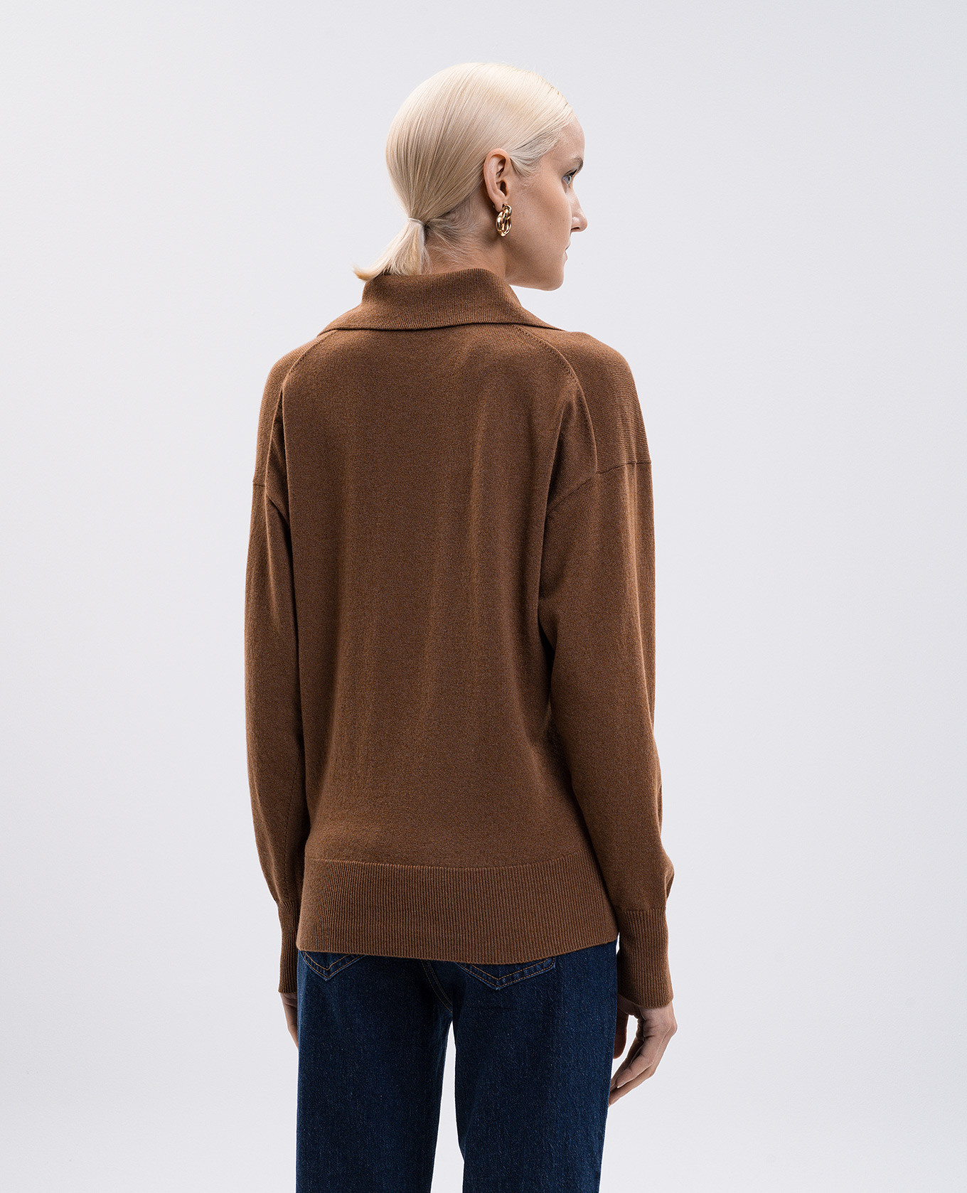 Brown cashmere pullover with polo collar Tom Ford 4