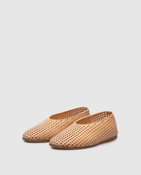 Marsell Beige leather ballet flats Forata with perforations MW8436P010